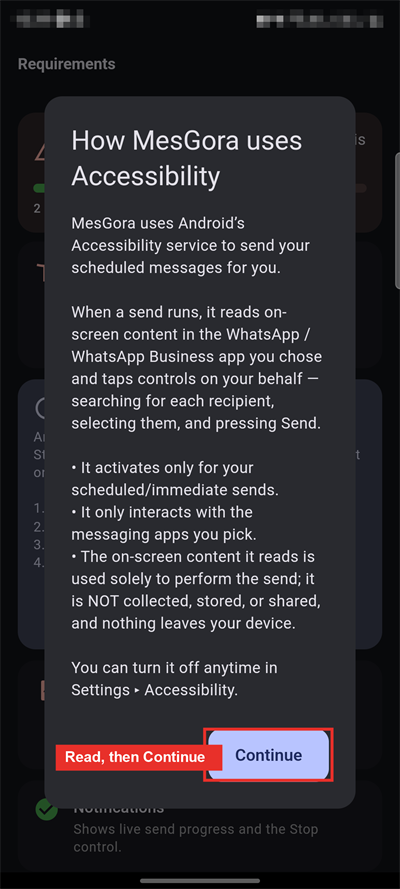 How MesGora uses Accessibility